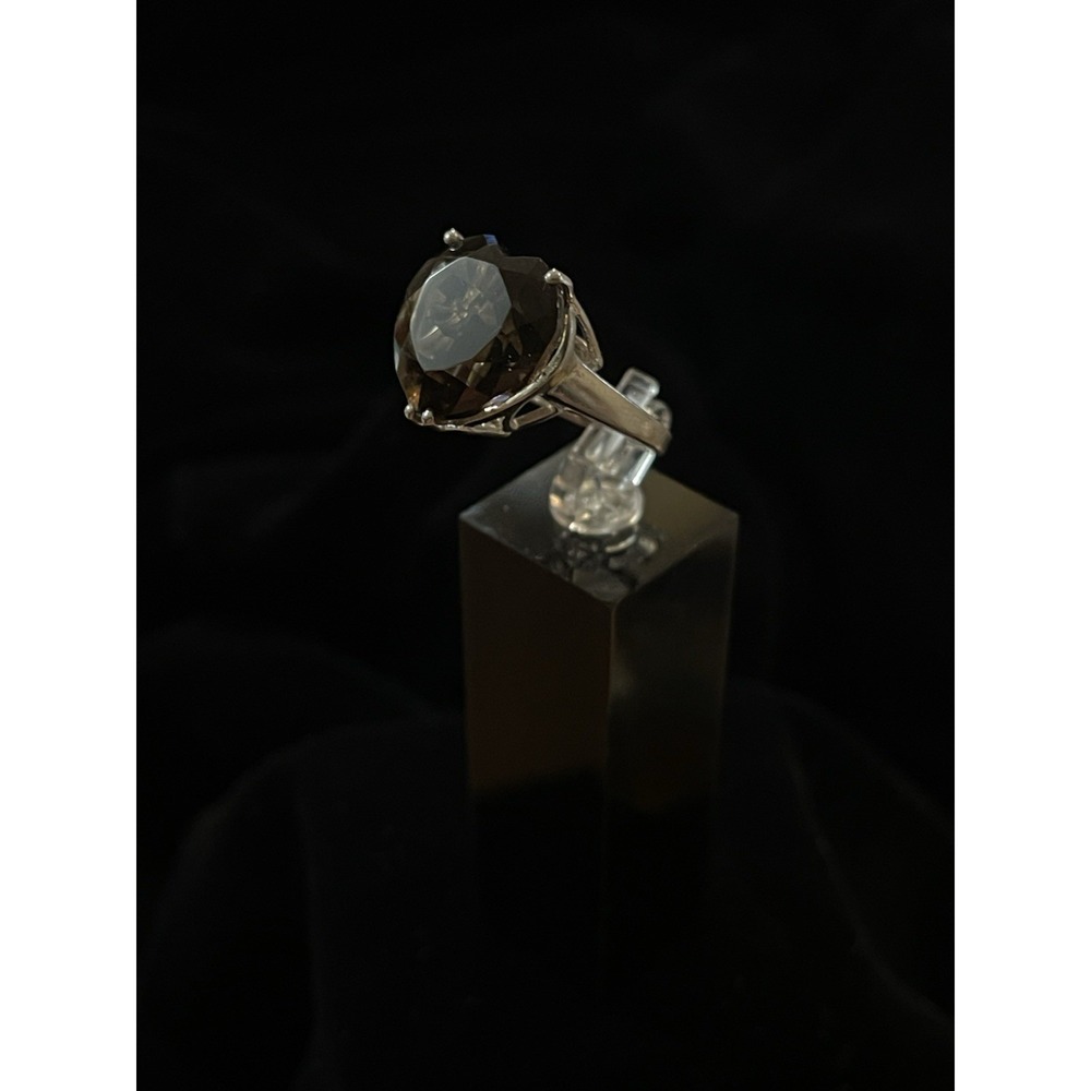 JTV SBL Heart Shaped  ❤️ 9.25 Sterling Silver Smokey Quartz Ring Size 5 - Picture 2 of 11
